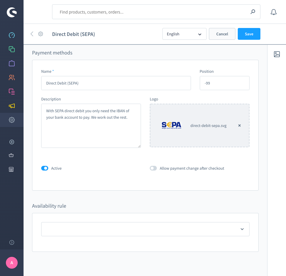 payment method configuration